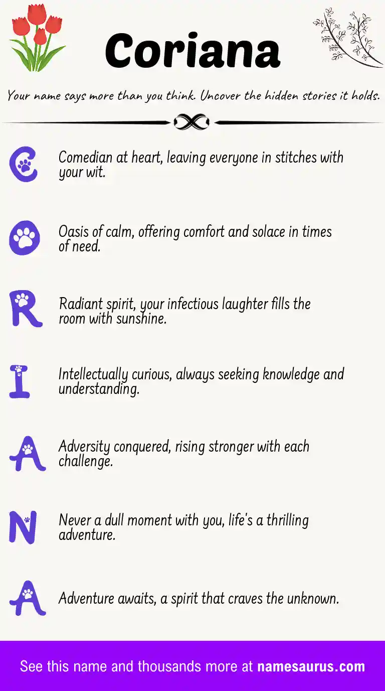 Acrostic poem about Coriana.