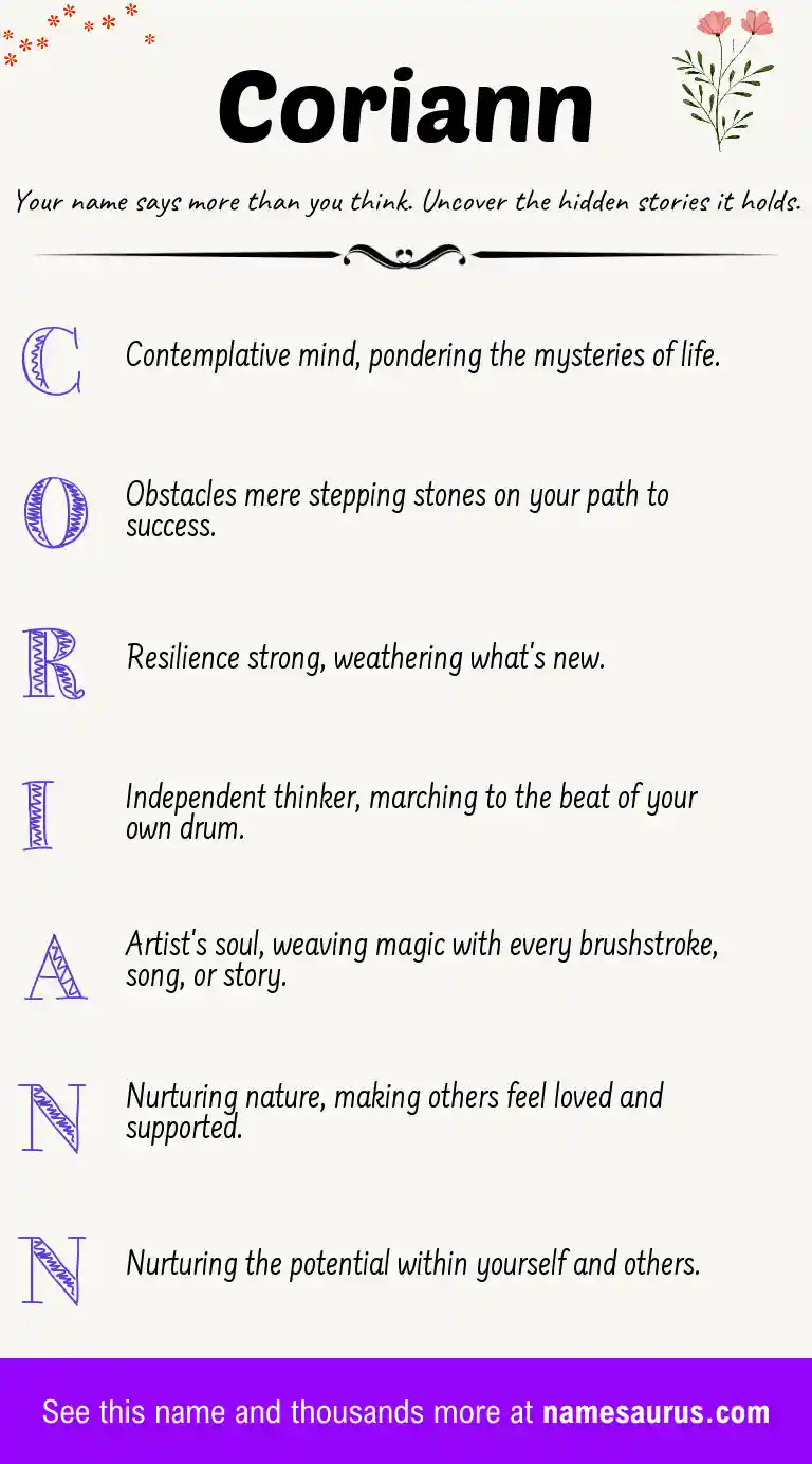Acrostic poem about Coriann.
