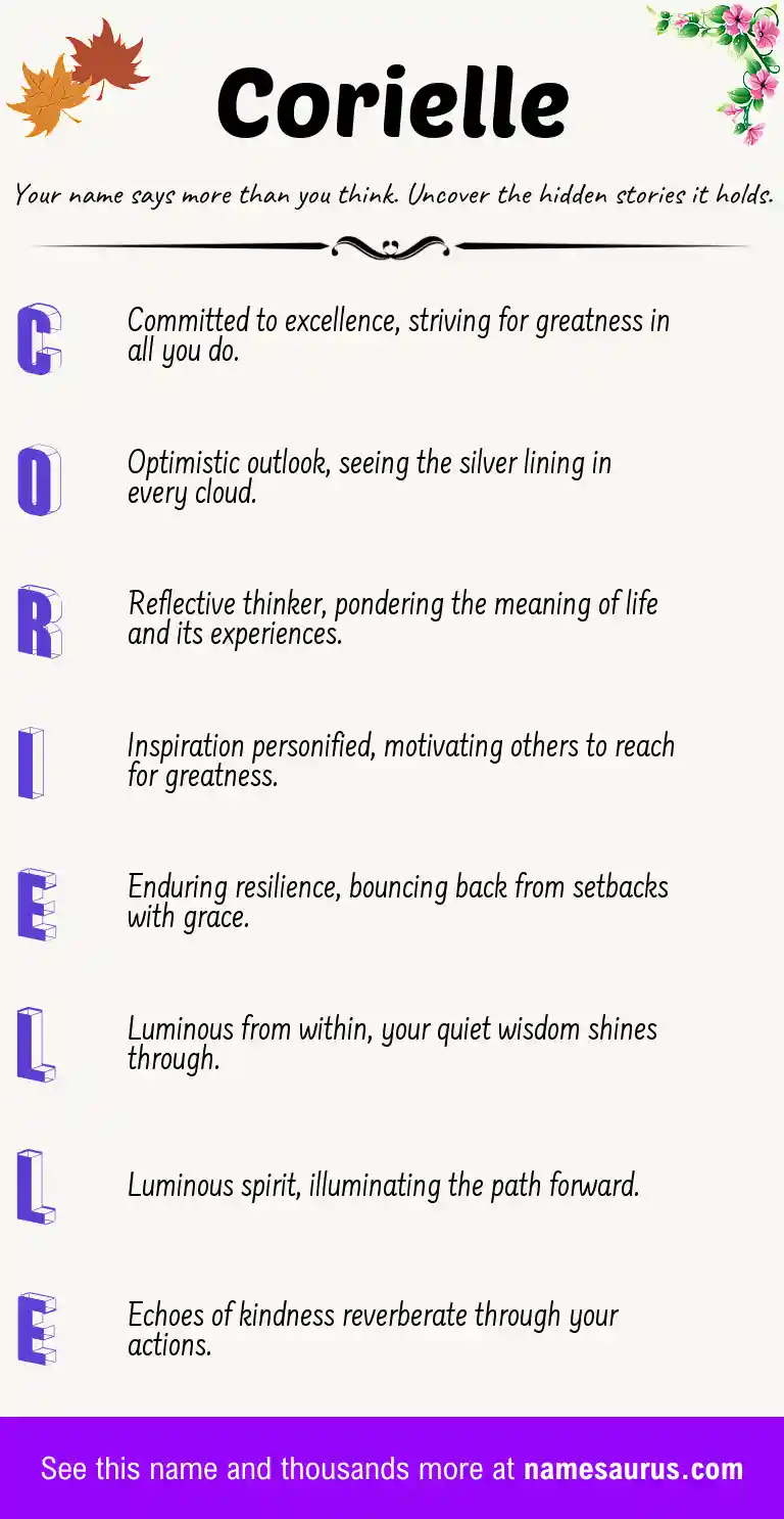 Acrostic poem about Corielle.