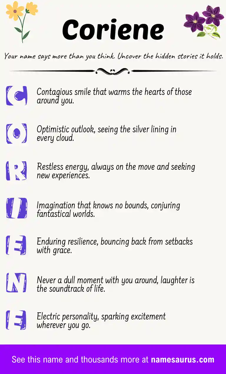Acrostic poem about Coriene.