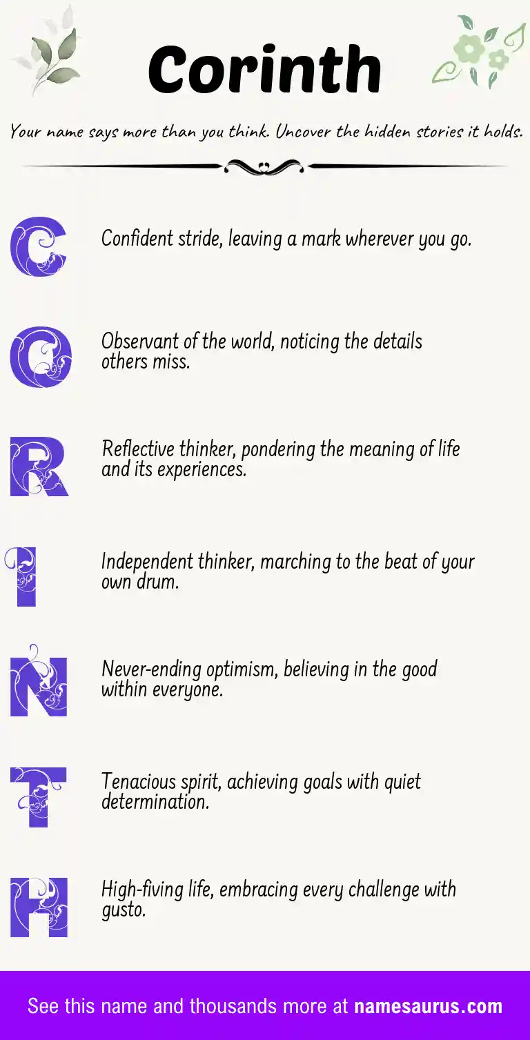 Acrostic poem about Corinth.