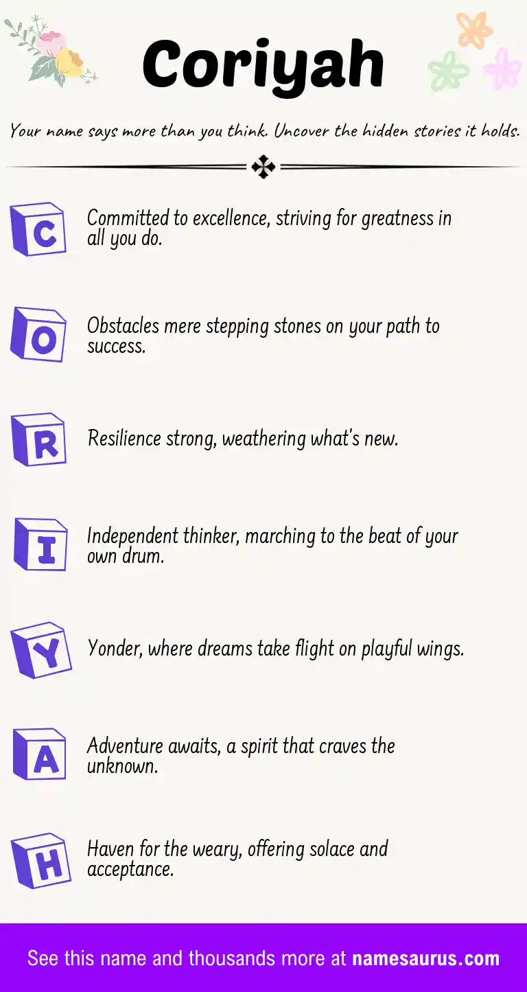 Acrostic poem about Coriyah.