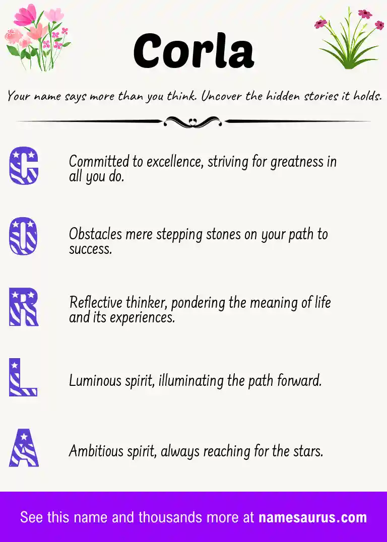 Acrostic poem about Corla.