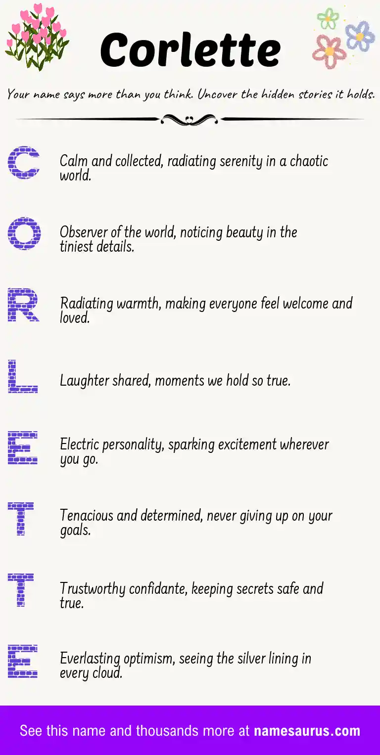 Acrostic poem about Corlette.