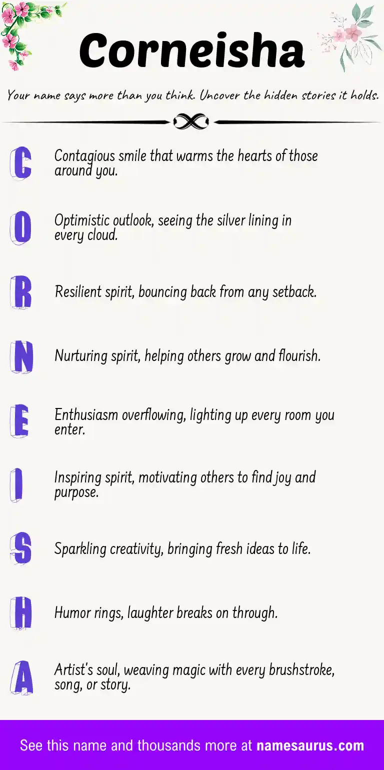 Acrostic poem about Corneisha.