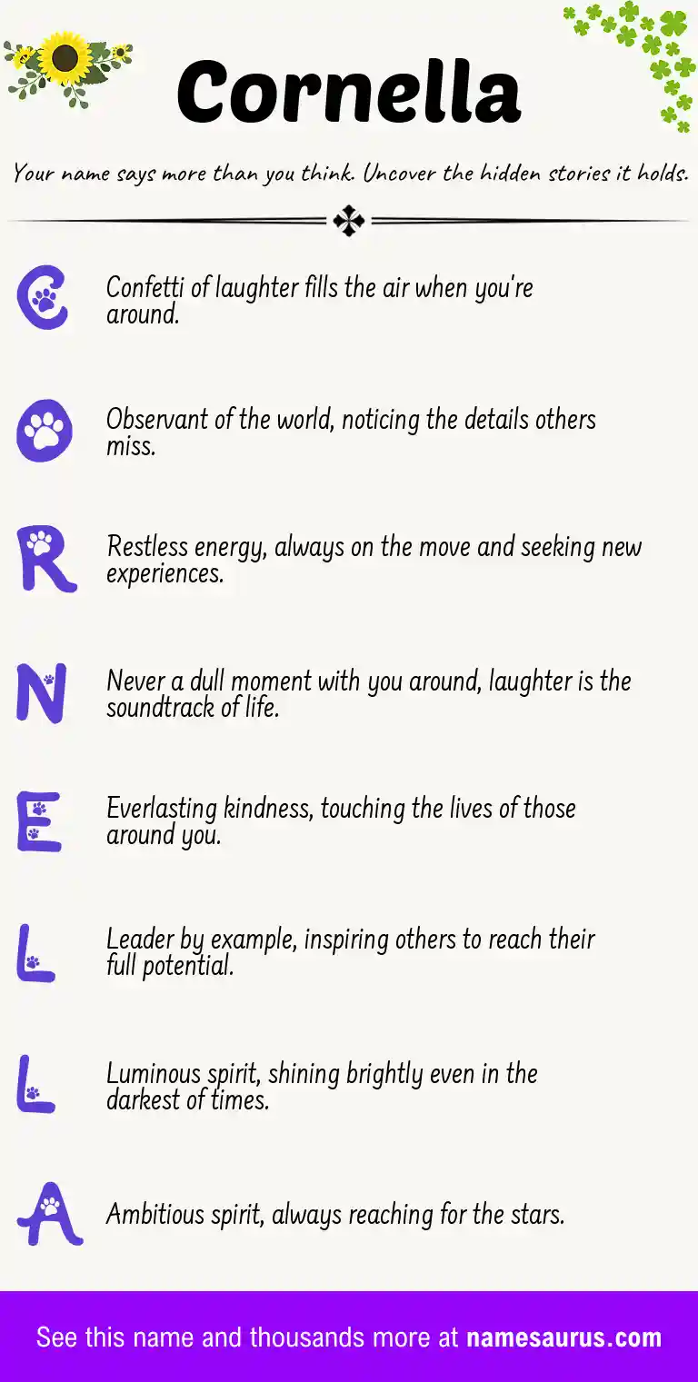 Acrostic poem about Cornella.