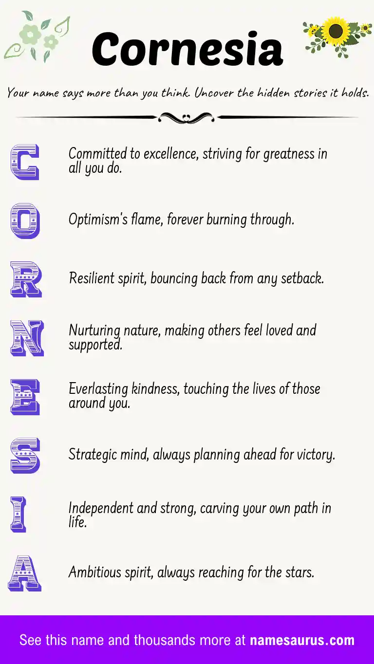 Acrostic poem about Cornesia.