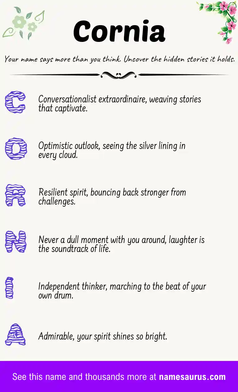 Acrostic poem about Cornia.