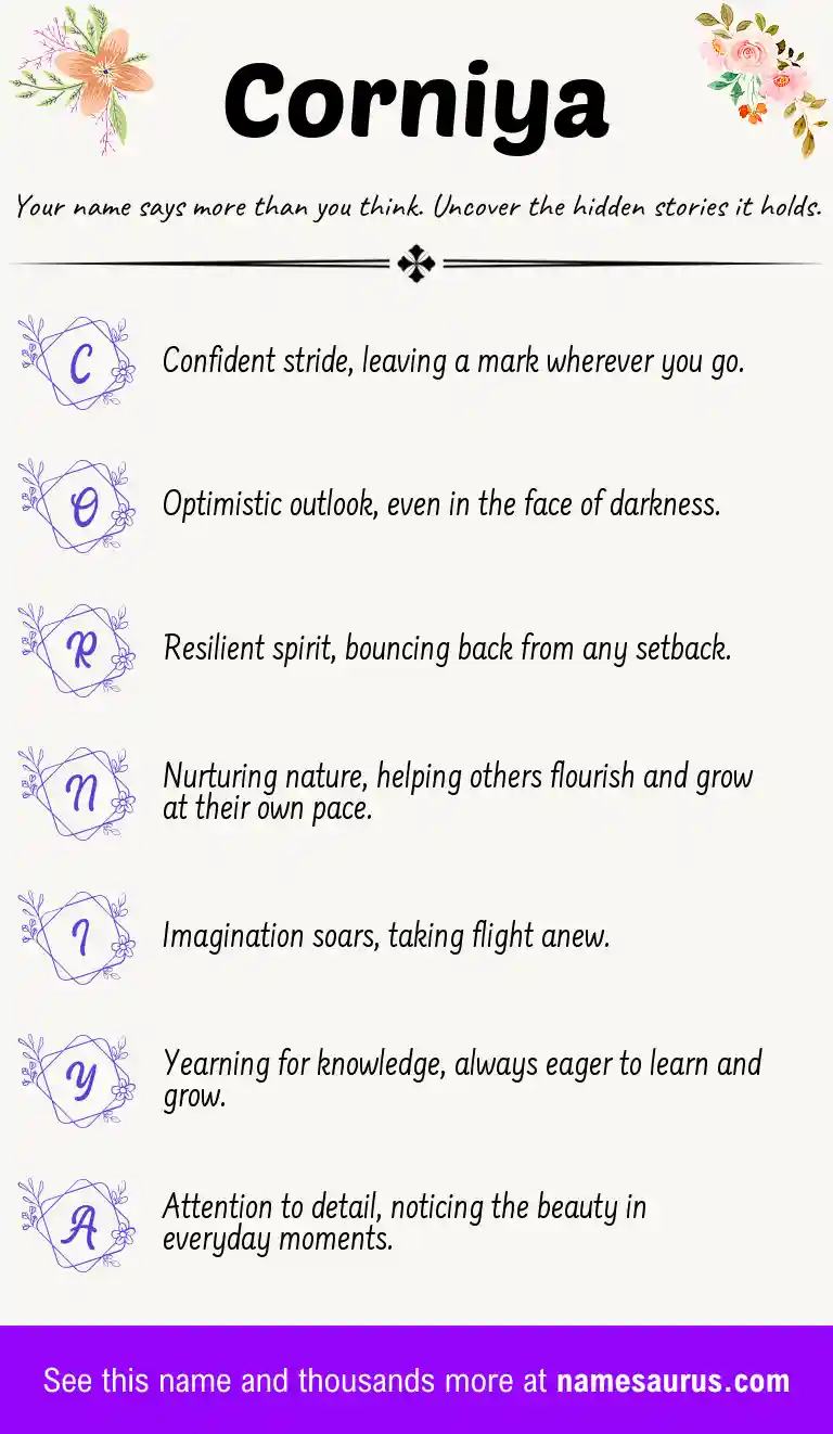 Acrostic poem about Corniya.
