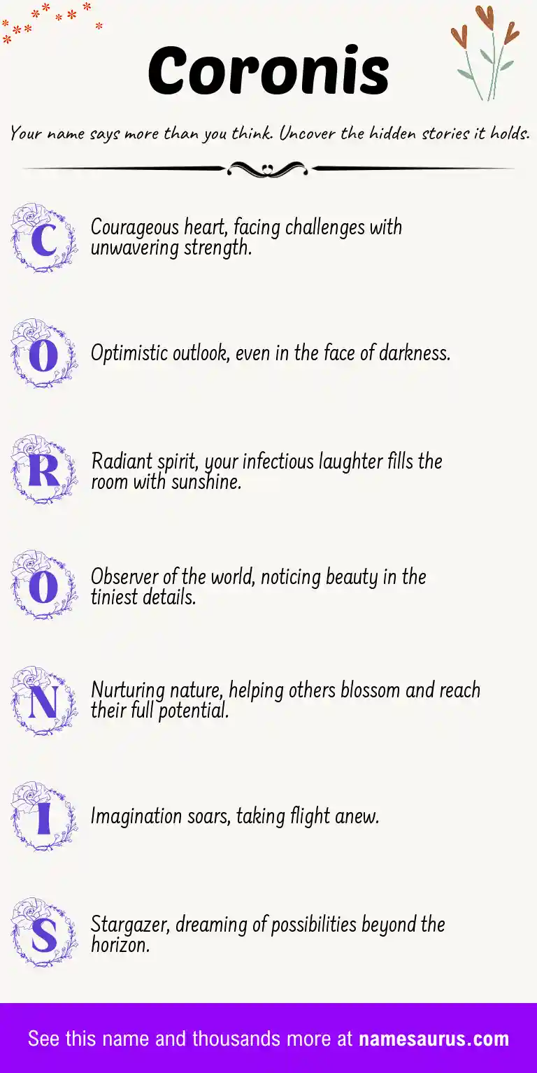 Acrostic poem about Coronis.