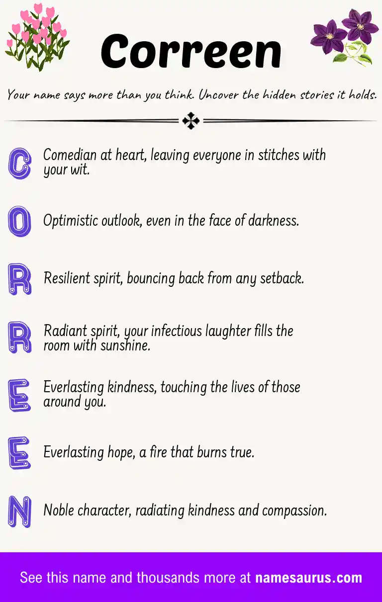 Acrostic poem about Correen.