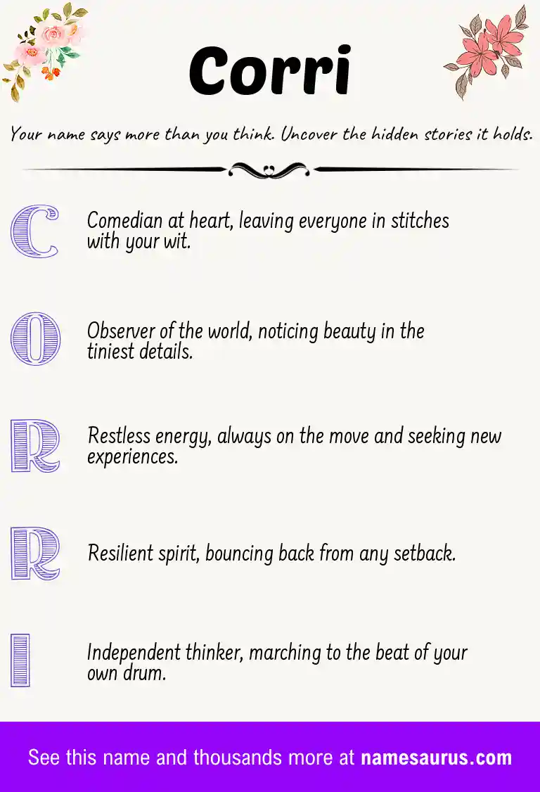 Acrostic poem about Corri.