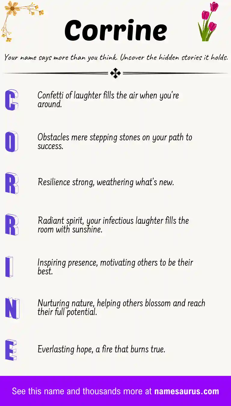 Acrostic poem about Corrine.