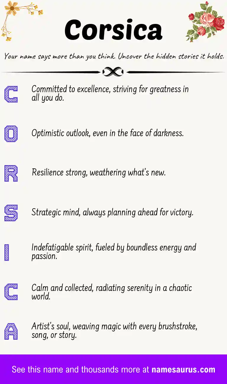 Acrostic poem about Corsica.