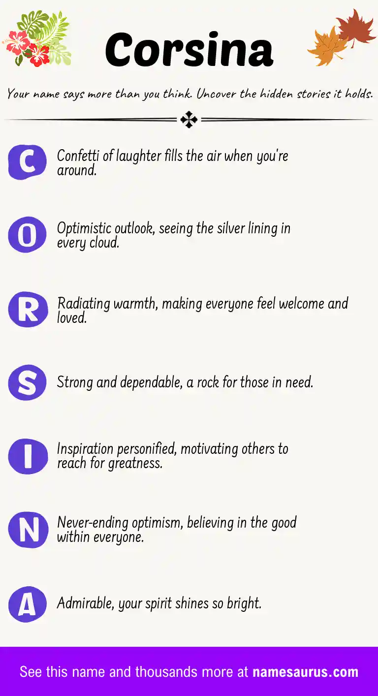 Acrostic poem about Corsina.