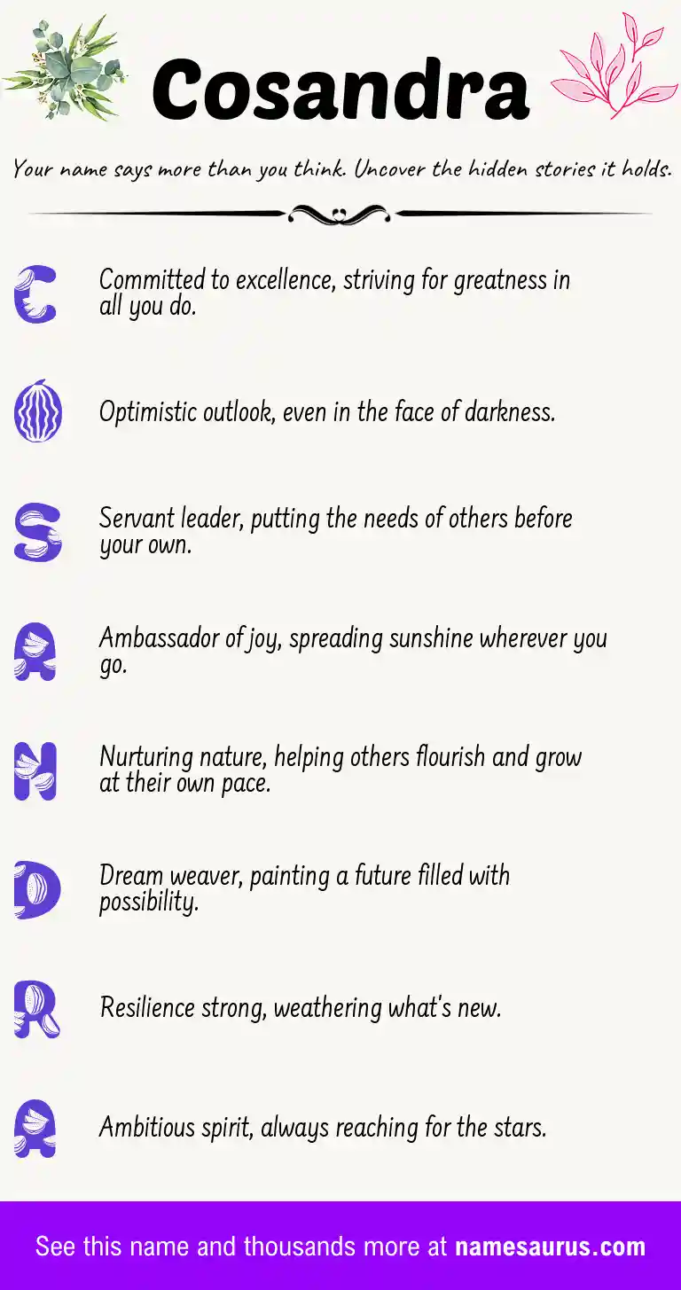 Acrostic poem about Cosandra.