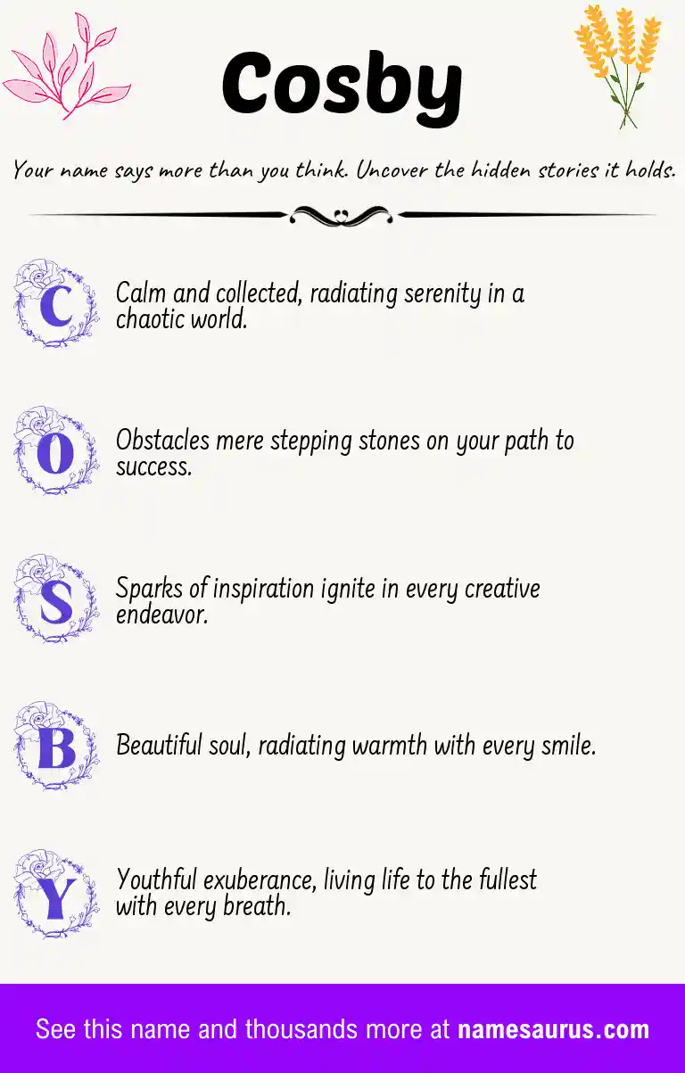 Acrostic poem about Cosby.