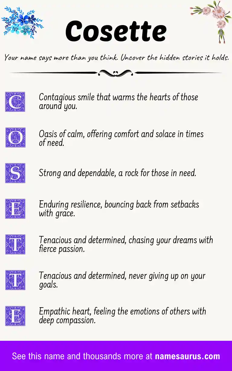 Acrostic poem about Cosette.