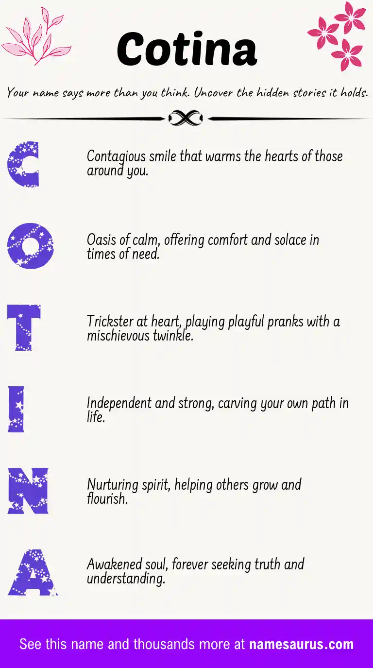 Acrostic poem about Cotina.