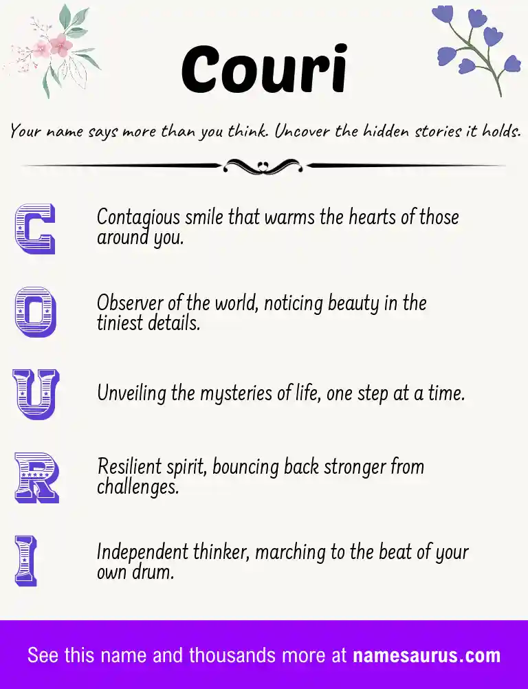 Acrostic poem about Couri.