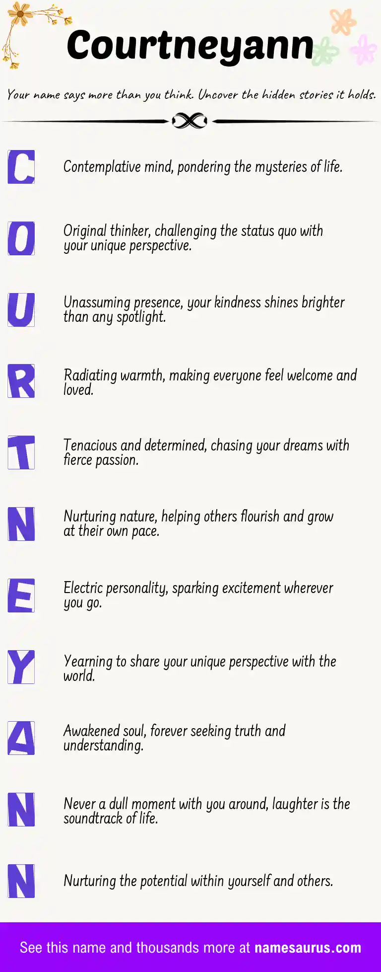 Acrostic poem about Courtneyann.