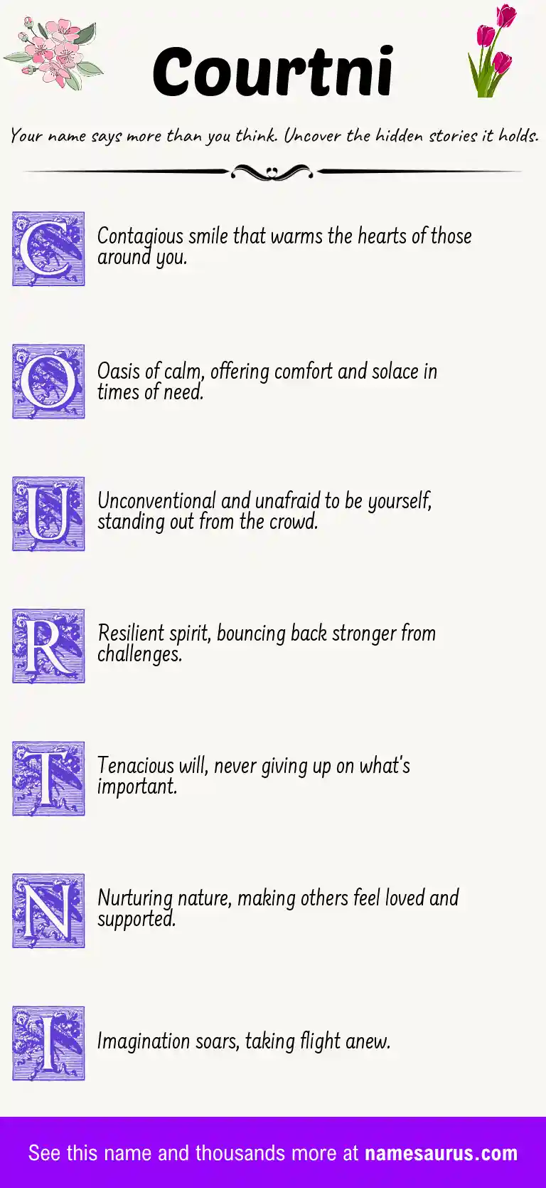 Acrostic poem about Courtni.
