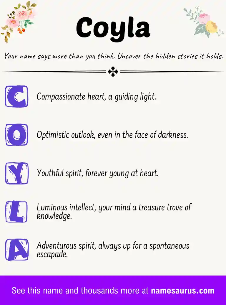 Acrostic poem about Coyla.