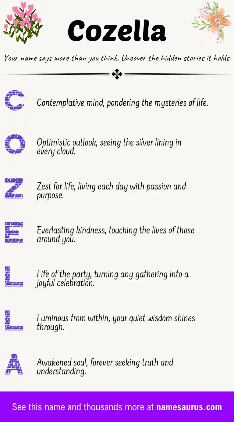 Acrostic poem about Cozella.