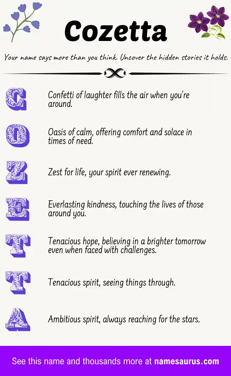 Acrostic poem about Cozetta.