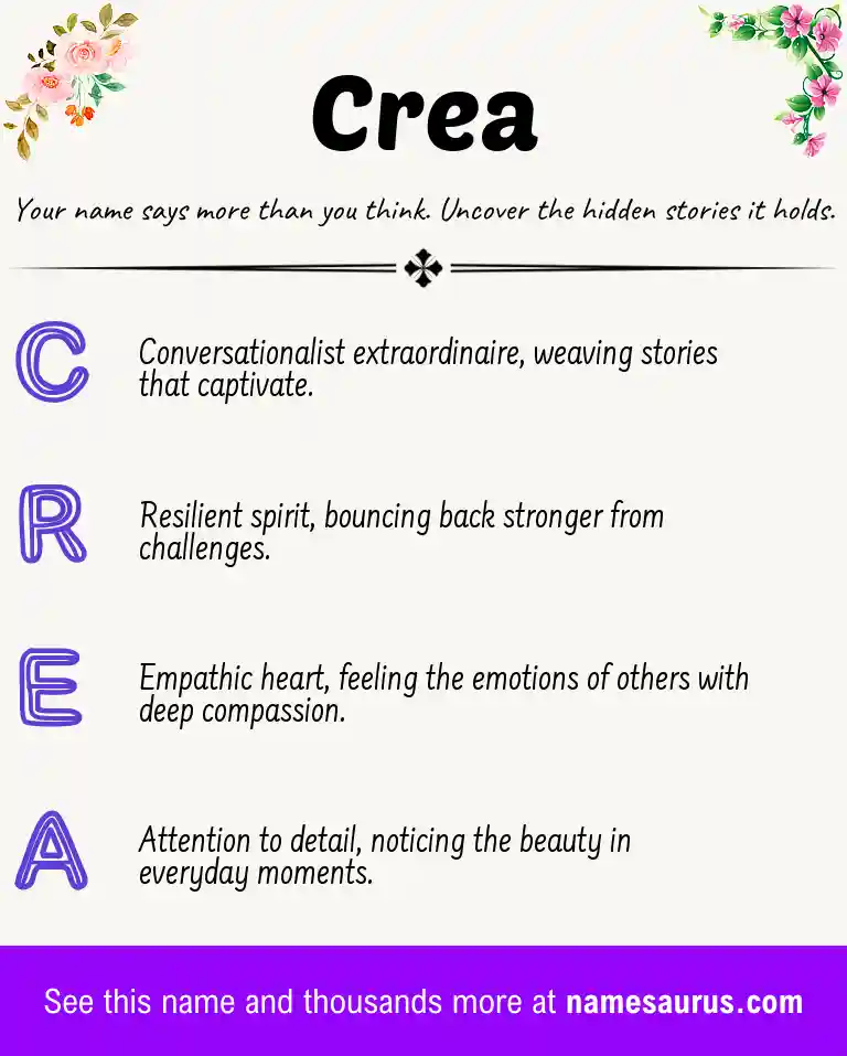 Acrostic poem about Crea.