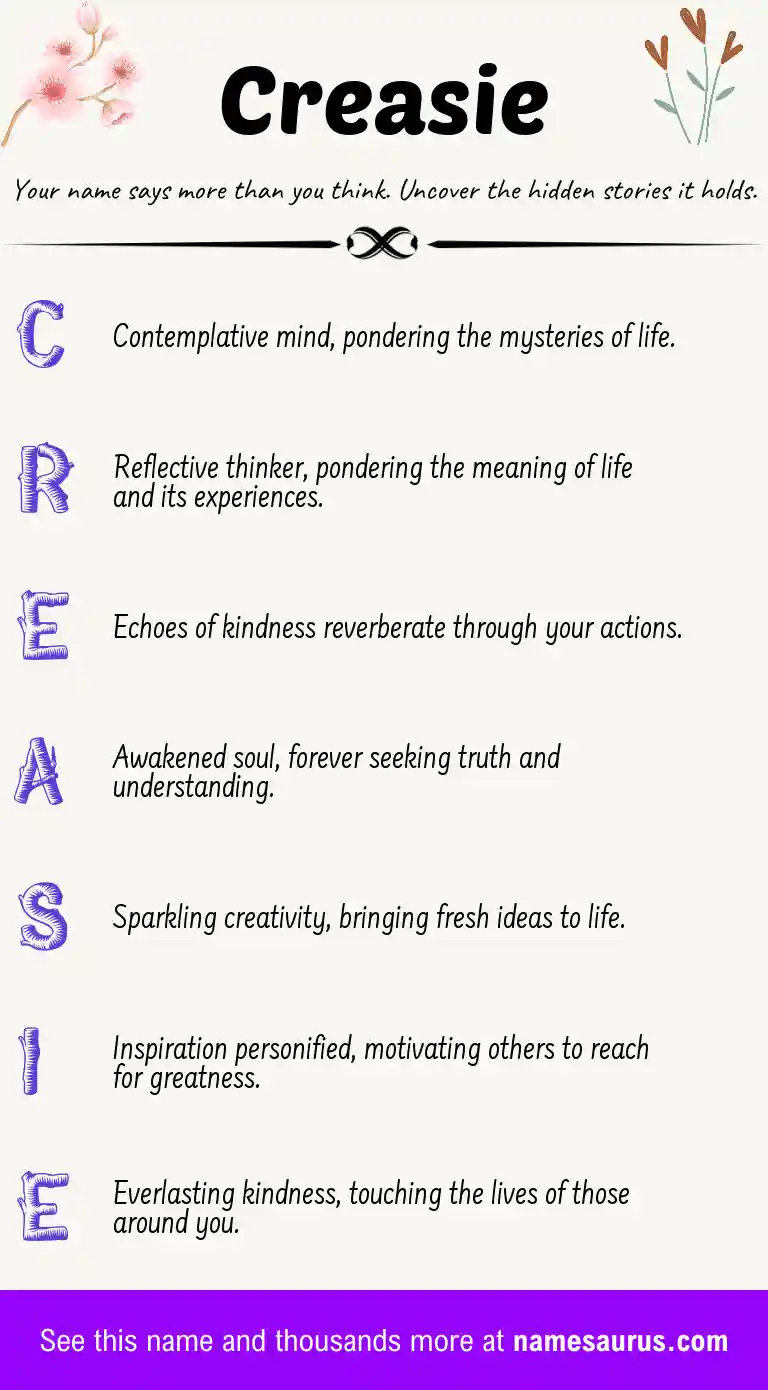 Acrostic poem about Creasie.