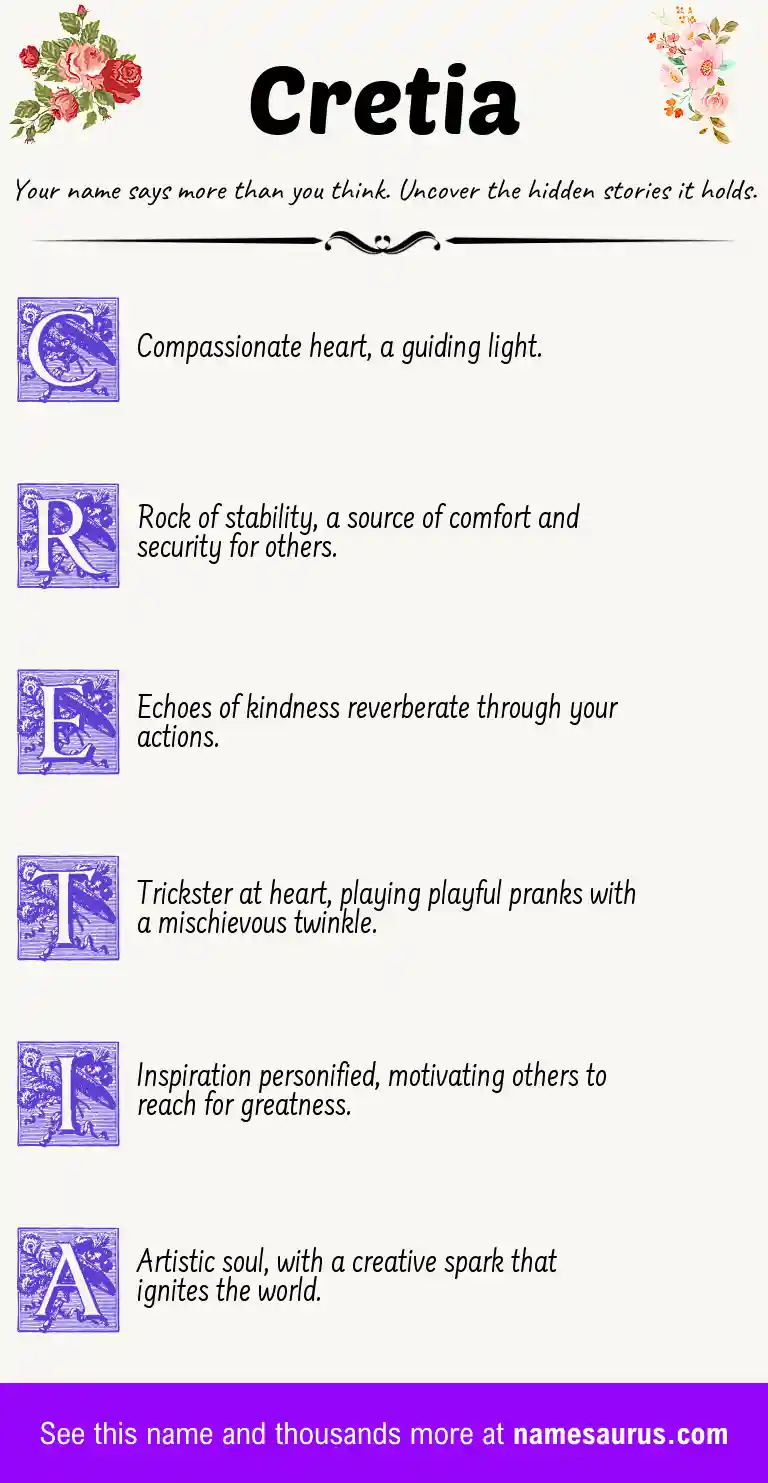 Acrostic poem about Cretia.
