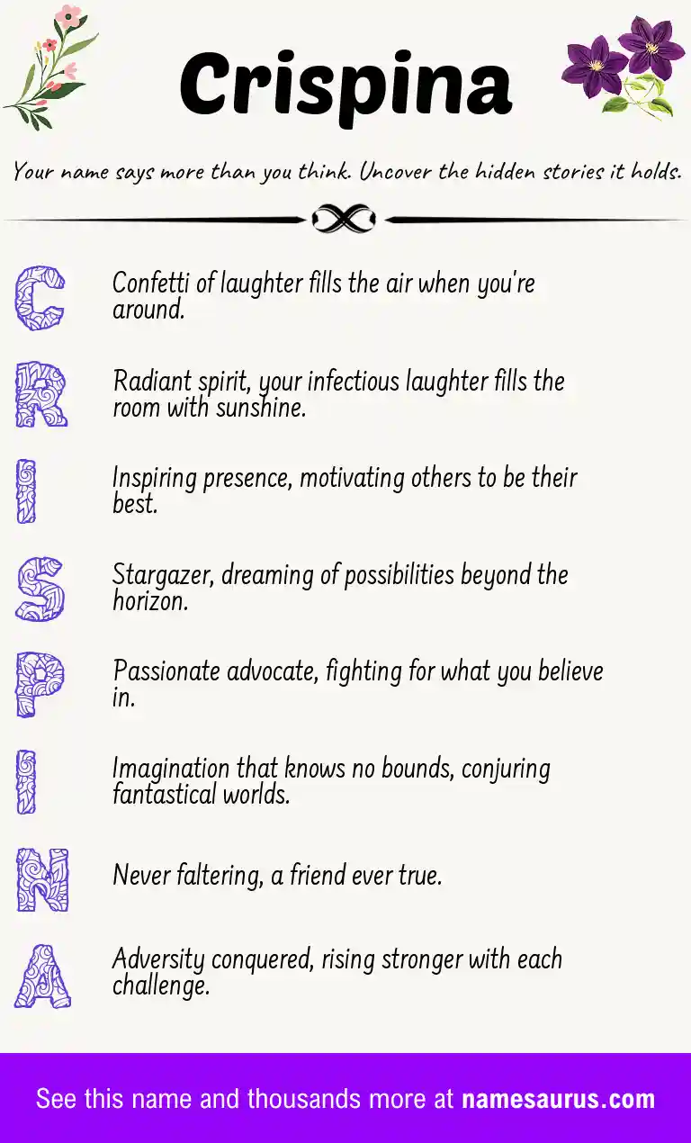 Acrostic poem about Crispina.