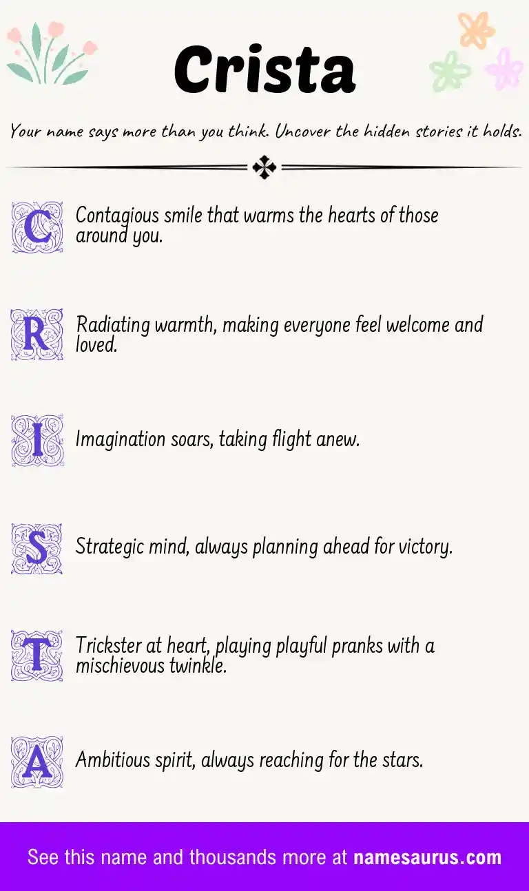 Acrostic poem about Crista.