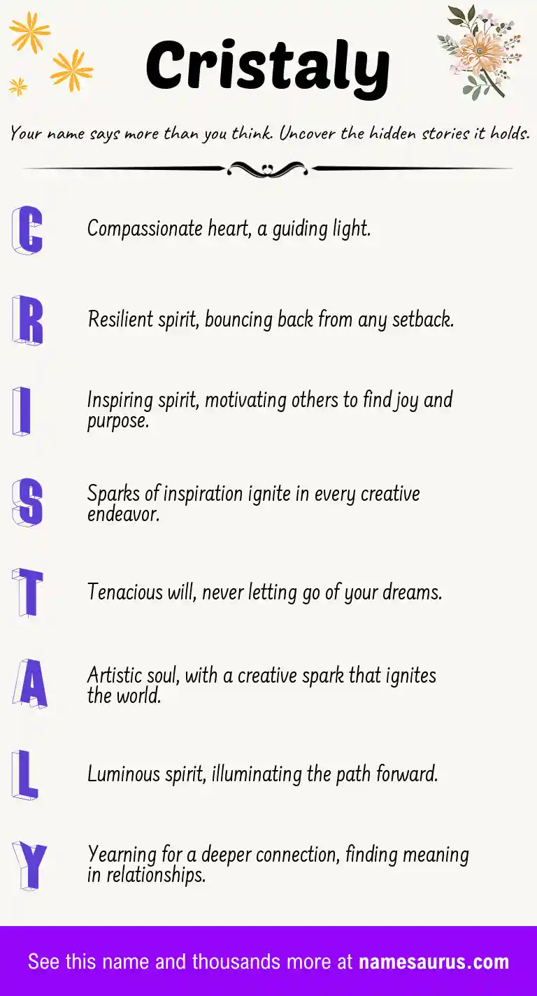 Acrostic poem about Cristaly.