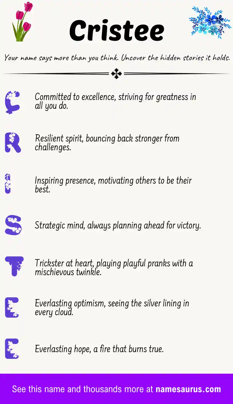 Acrostic poem about Cristee.