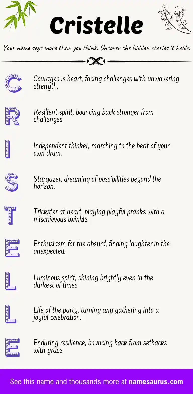 Acrostic poem about Cristelle.