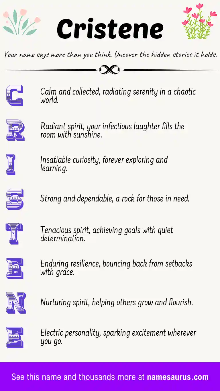 Acrostic poem about Cristene.