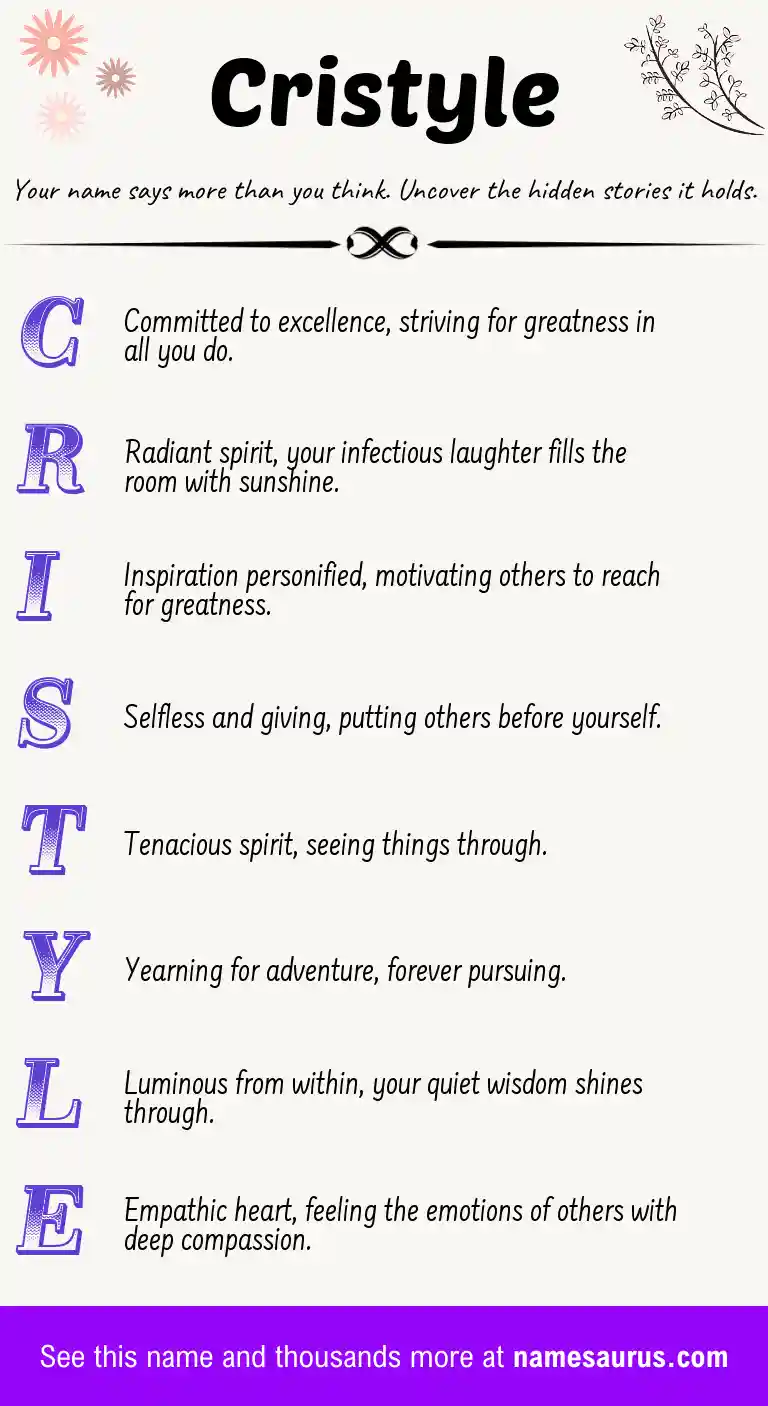 Acrostic poem about Cristyle.