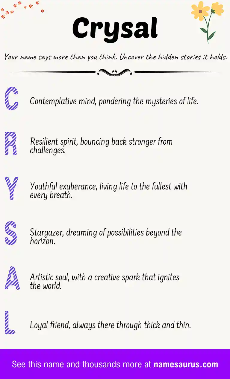 Acrostic poem about Crysal.