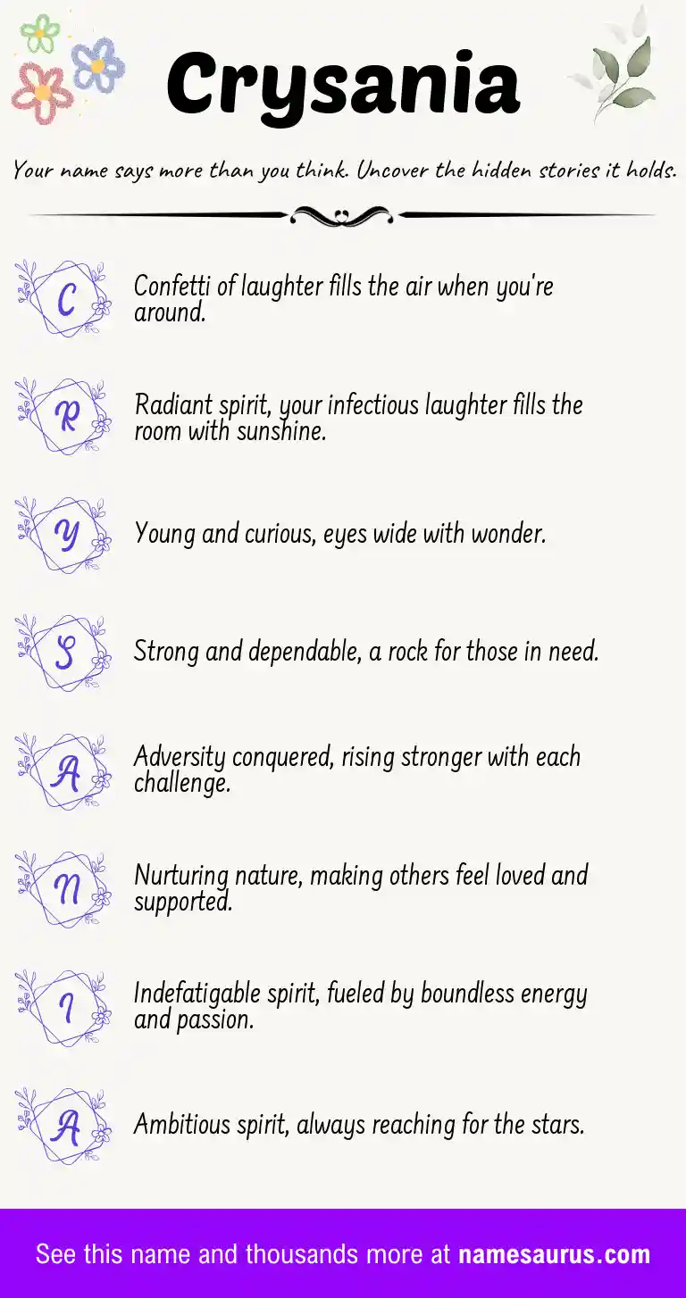 Acrostic poem about Crysania.