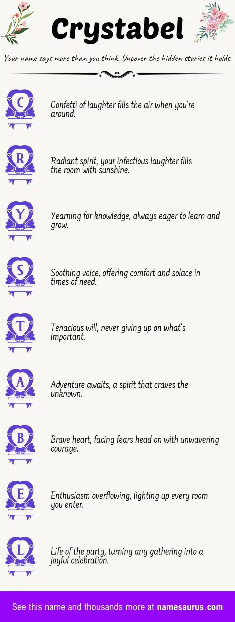Acrostic poem about Crystabel.
