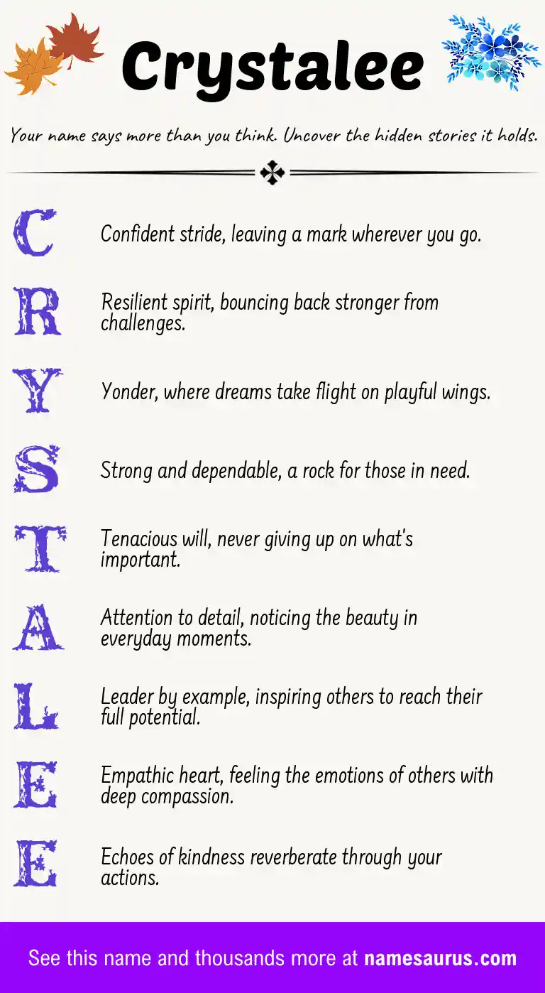 Acrostic poem about Crystalee.