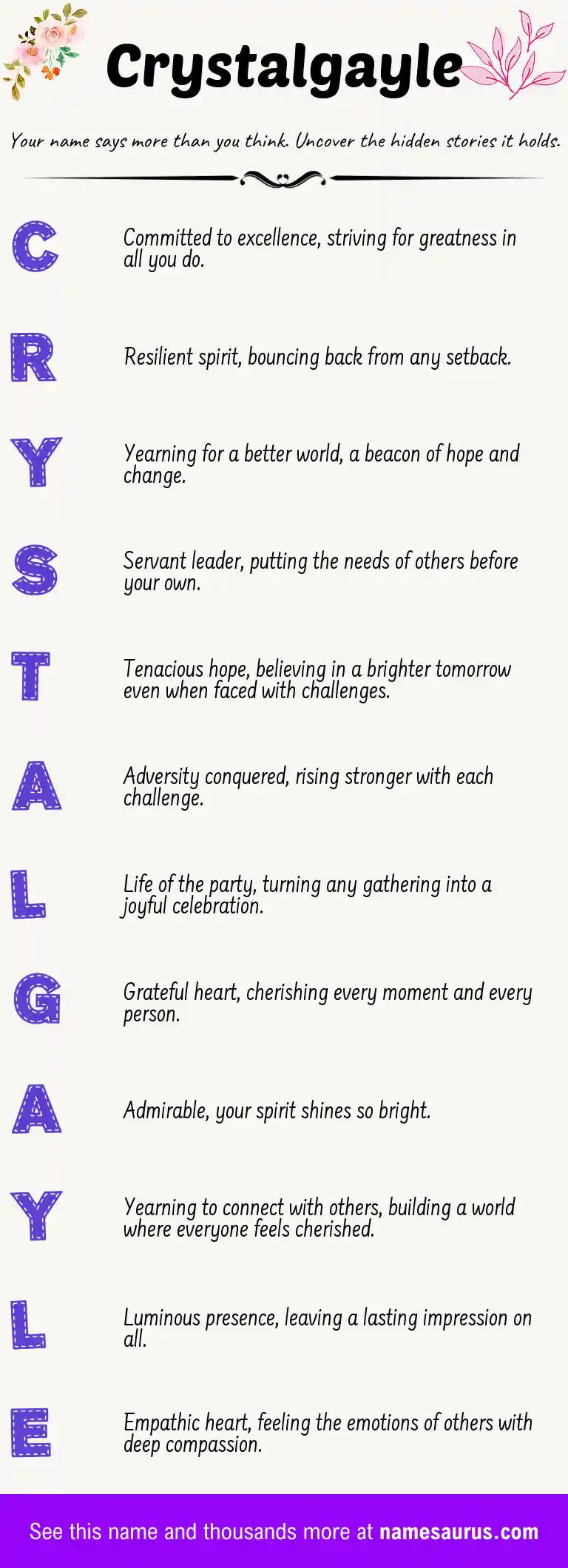 Acrostic poem about Crystalgayle.