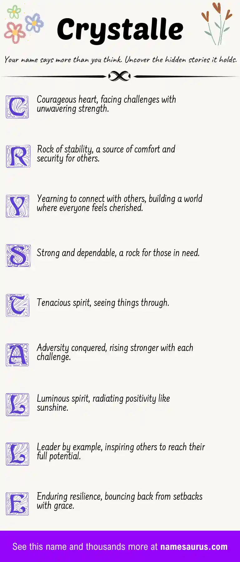 Acrostic poem about Crystalle.