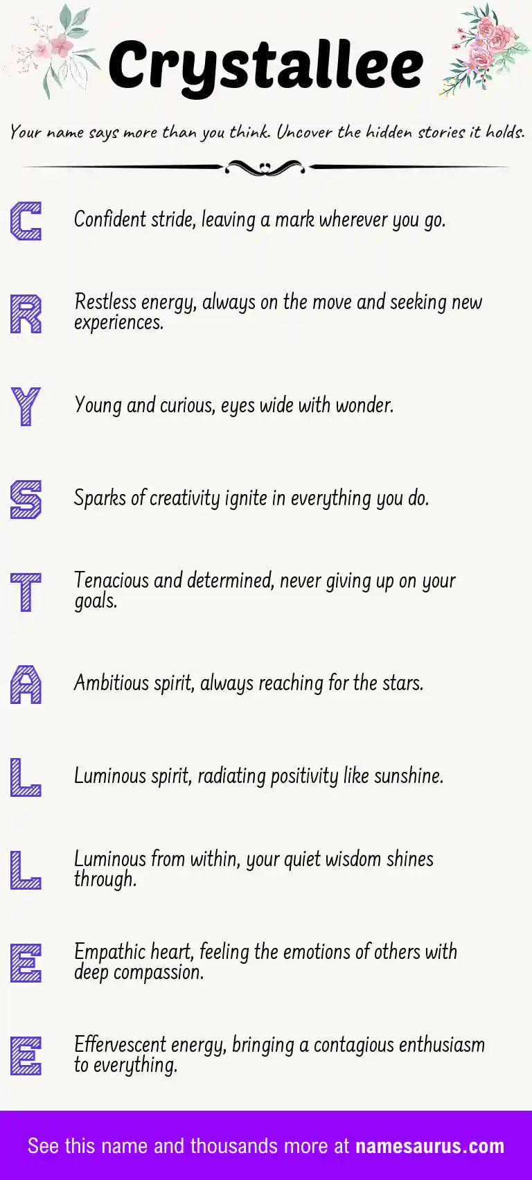 Acrostic poem about Crystallee.