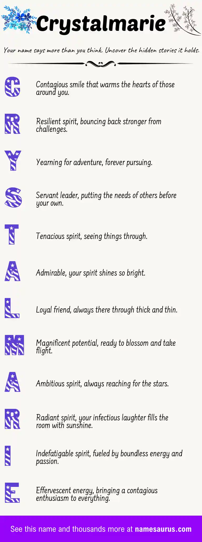Acrostic poem about Crystalmarie.