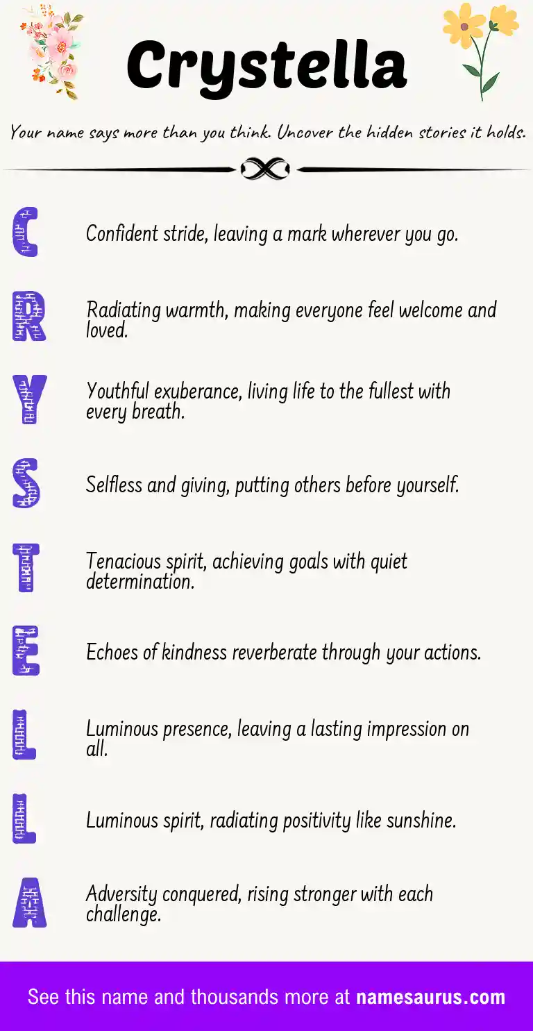 Acrostic poem about Crystella.