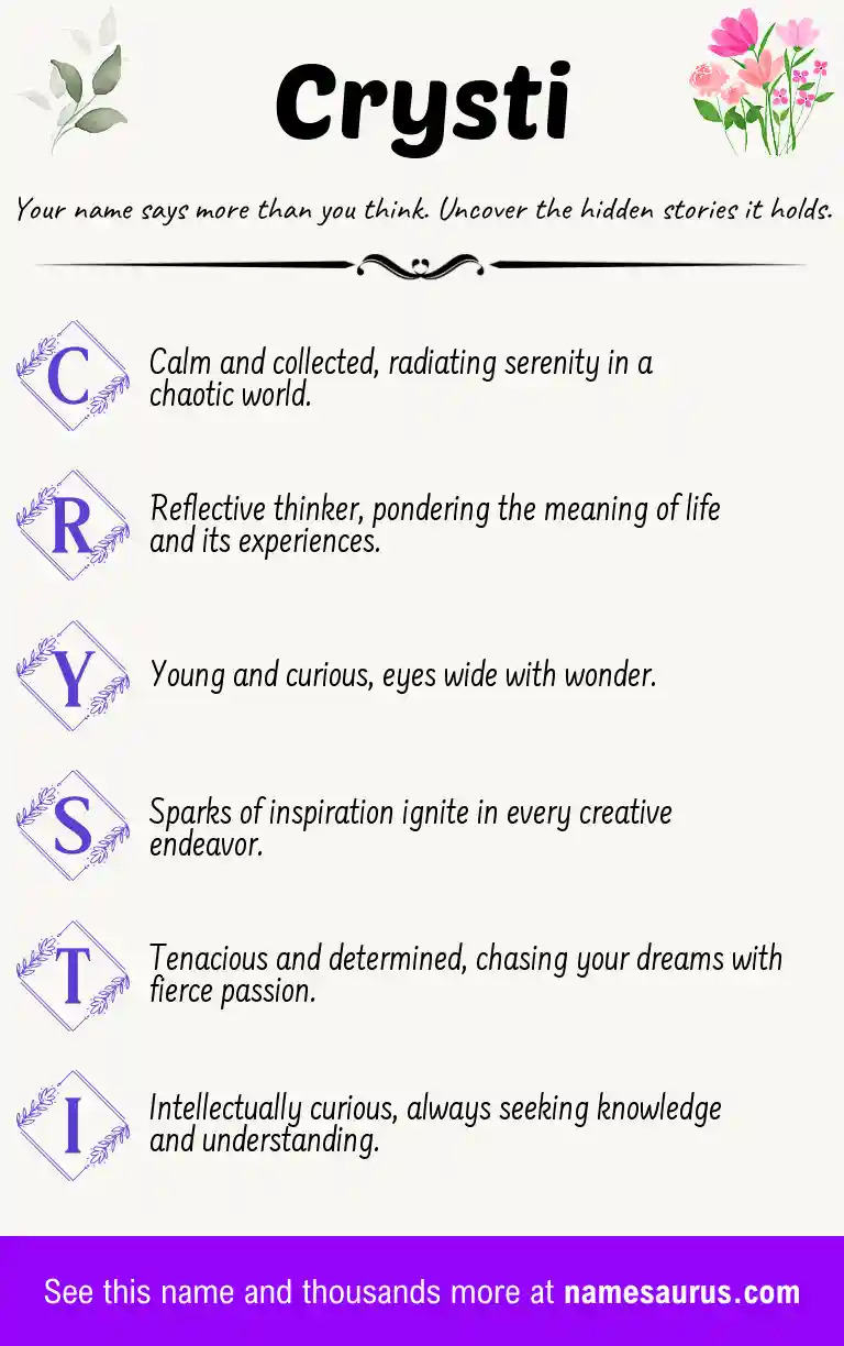Acrostic poem about Crysti.