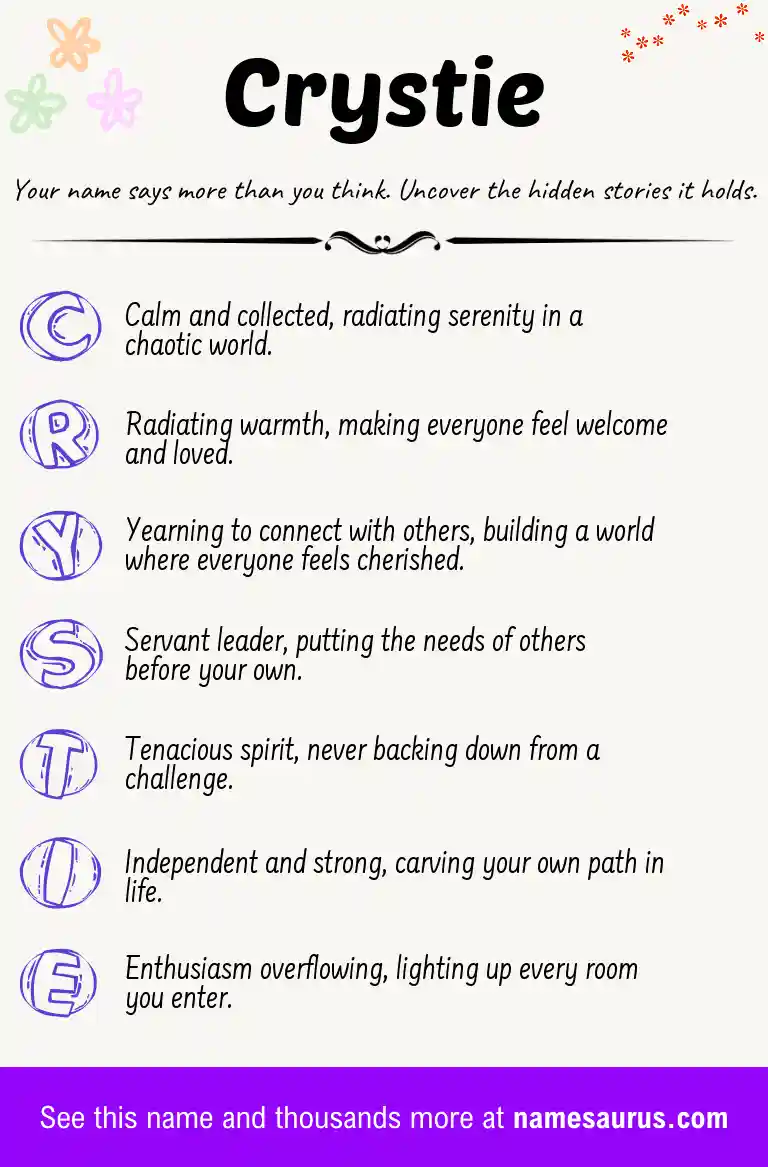 Acrostic poem about Crystie.